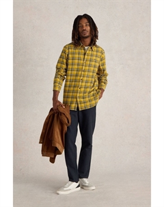 Рубашка в клетку Уоллес из 100% хлопка с начесом, желтый White stuff