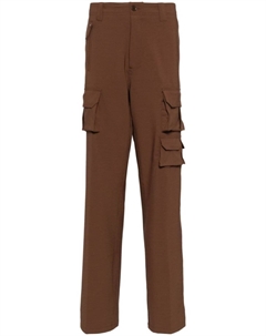 Брюки прямого кроя с несколькими карманами, коричневый Aspesi
