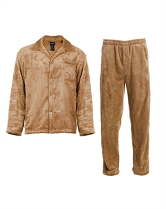 Мужской супермягкий плюшевый пижамный комплект из 2 предметов, цвет Camel Gioberti