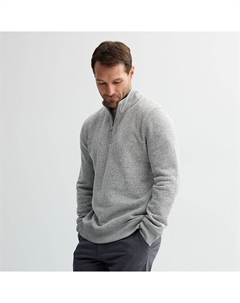 Мужской свитер, флисовый пуловер с молнией на четверть, бежевый Sonoma goods for life