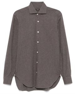 Рубашка с узором в елочку, коричневый Barba