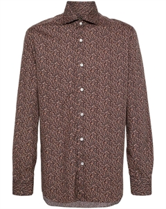 Рубашка с цветочным принтом, синий Barba