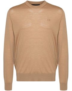 Джемпер из натуральной шерсти с круглым вырезом, нейтральный цвет Dsquared2