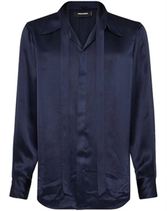 Атласная рубашка с завязками, синий Dsquared2