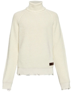 Джемпер с высоким воротником и нашивкой-логотипом, белый Dsquared2