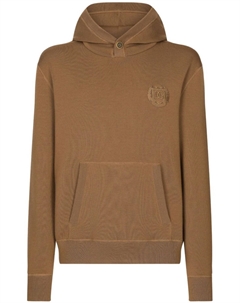 Худи тонкой вязки с нашивкой-логотипом, коричневый Dolce&gabbana