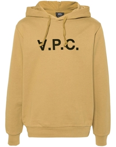 Толстовка с капюшоном из хлопка с логотипом, зеленый A.p.c.