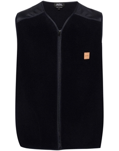 Флисовый жилет с логотипом, синий A.p.c.