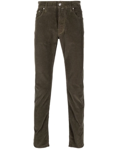 Jacob Cohën облегающие брюки из хлопкового вельвета, зеленый Jacob cohen