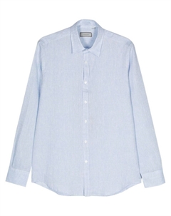 Льняная рубашка с длинными рукавами, синий Canali