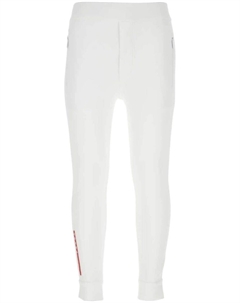 Узкие брюки с логотипом, белый Prada