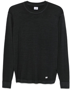 Шерстяной свитер с нашивкой-логотипом, черный C.p. company