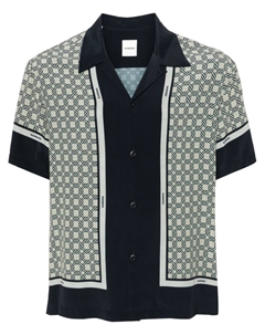 Атласная рубашка с принтом, синий Sandro