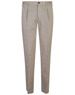 Брюки-чинос со складками, нейтральный цвет Incotex