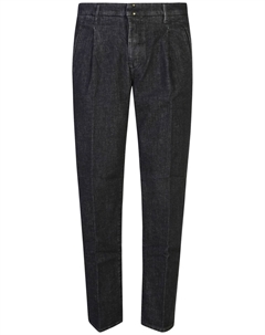 Зауженные джинсы с нашивкой-логотипом, синий Incotex