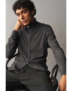 Кардиган из шерсти мериноса на молнии приталенного кроя., серый H&m