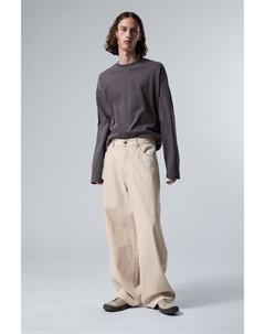 Мешковатые брюки астро из смесового льна., экрю Weekday