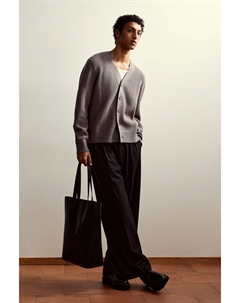 Шерстяной кардиган обычного кроя, серый H&m