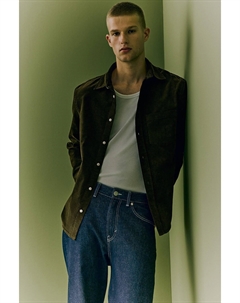 Вельветовая рубашка стандартного кроя, хаки H&m