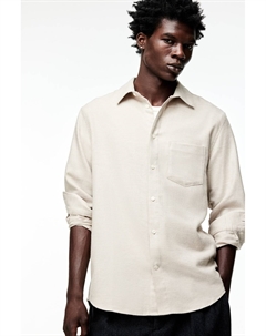 Фланелевая рубашка стандартного кроя, бежевый H&m