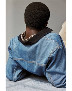 Джинсовая куртка с вельветовым воротником обычного кроя, синий H&m