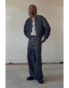 Пилотная куртка оверсайз стираного вида, серый H&m