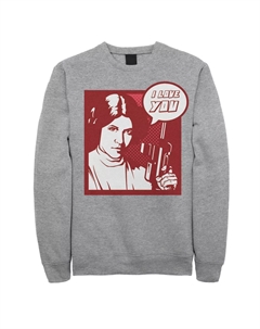 Мужской свитшот с изображением Леи «Звездные войны» «I Love You» Licensed character