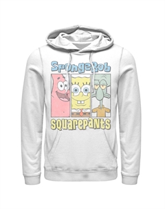 Мужская толстовка с капюшоном и вставками в виде трио «Губка Боб Квадратные Штаны» Licensed character