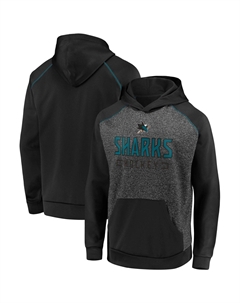 Мужская брендовая угольно-черная толстовка с капюшоном San Jose Sharks Game Day Ready Chiller Fleece Pullover Fanatics