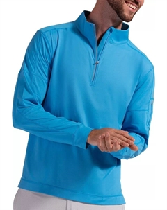 Мужской солнцезащитный пуловер с защитой от солнца UPF 50 на молнии 1/4, синий Bloquv