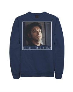 Мужской свитшот «Парк Юрского периода Ян Малкольм Жизнь находит путь», синий Licensed character