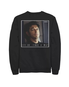 Мужской свитшот «Парк Юрского периода Ян Малкольм Жизнь находит путь», черный Licensed character