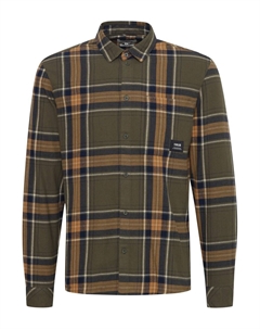 Клетчатая рубашка Regular fit Button Up Shirt Brandt, зеленый Solid