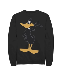 Мужской большой свитшот с изображением Даффи позирует из Looney Tunes Licensed character