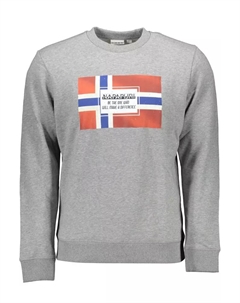 Серый хлопковый мужской свитер Napapijri