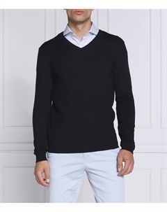 Свитер из шерсти san vredo-m slim fit, темно-синий Hugo