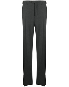 Шерстяные брюки строгого кроя со складками, серый Canali