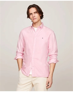 Мужская однотонная оксфордская рубашка Heritage с длинным рукавом, розовый Tommy hilfiger