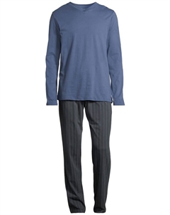 Пижама Night & Home, цвет blau gestreift Schiesser