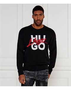 Свитер Semou Loose fit, черный Hugo