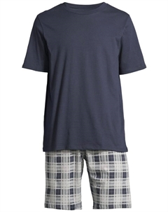 Пижама Night & Home, цвет grau kariert/blau Schiesser