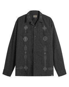 Вышитая рубашка с открытым воротником и карманом, черный Pendleton