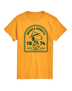 Мужская футболка с рисунком Peanuts Beagle Scouts Badge, золотой Licensed character
