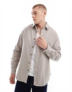 Светло-серая рубашка с карманами DESIGN Asos