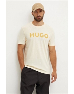Хлопковая футболка, желтый Hugo