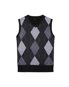 Мужской супермягкий вязаный жилет без рукавов с бриллиантами, черный Gioberti