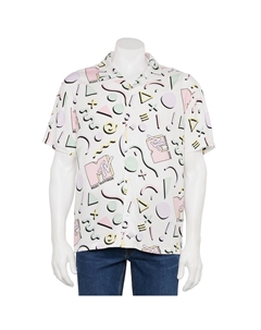 Мужской топ с пуговицами спереди MTV 90-х годов, цвет Light Blue Licensed character