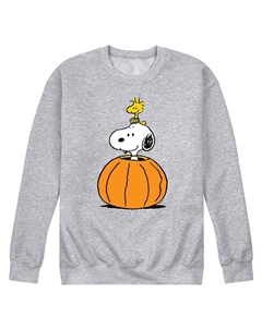 Мужской флисовый свитшот Peanuts Snoopy Woodstock Pumpkin, цвет Gray Heather Licensed character