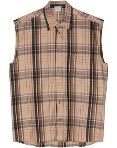 Рубашка без рукавов из фланели в клетку, серый Vtmnts