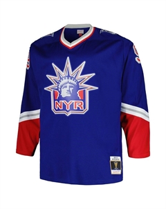 Мужская синяя майка игрока Wayne Gretzky New York Rangers Big & Tall Blue Line, цвет Ran Blue Mitchell and ness